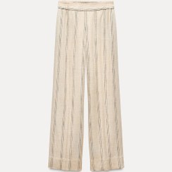 تصویر شلوار STRIPED LINEN BLEND WIDE-LEG TROUSERS برند زارا 