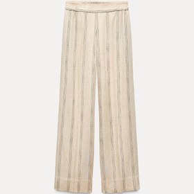 تصویر شلوار STRIPED LINEN BLEND WIDE-LEG TROUSERS برند زارا 