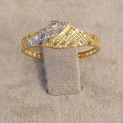 تصویر انگشتر زنانه طلا دورنگ طرح فیوژن 