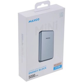 تصویر پاوربانک بی سیم مگنتی 5000 میلی آمپر مکسکو مدل MPB-P12 MAXCO 5000mAh Magnetic Wireless PowerBank MPB-P12