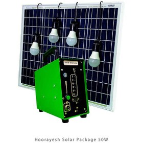 تصویر پکیج برق خورشیدی 50 وات Solar Package System 50W 18Ah