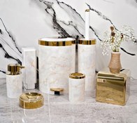 تصویر ست 5 پارچه مدل طرح سنگ طرح مرمری بتیس - ست 5 پارچه(بدون جا دستمال و جا مایع دیواری) 