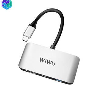 تصویر هاب تایپ سی دارای 3 پورت ویوو مدل Alpha C2H WiWU Alpha C2H Usb Type C Hub