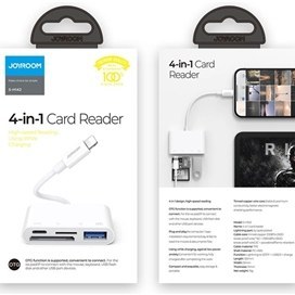 تصویر مبدل لایتنینگ چهار پورت جویروم Joyroom S-H142 Lightning To Usb Otg Card Reader 