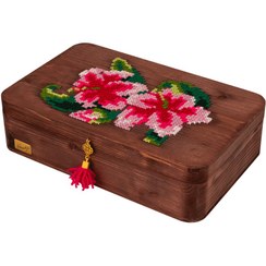 تصویر گز مظفری لقمه ۴۰ درصد پسته ۴۰۰ گرمی جعبه چوبی شماره دوزی 