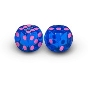 تصویر تاس پرسیژن آمریکایی اصل آبی خال صورتی کد دار 