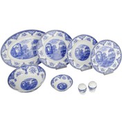 تصویر سرویس چینی قلم آبی طرح انگلیسی 