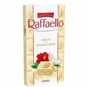 تصویر شکلات سفید نارگیلی و بادام رافائلو Raffaello حجم 90 گرم 