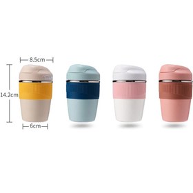 تصویر تراول ماگ نی دار و آسان نوش دار دور سیلیکونی 350 میلی لیتری Silicone travel mug1