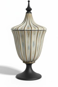 تصویر جار دکوری درپوش‌دار طرح کلاسیک 