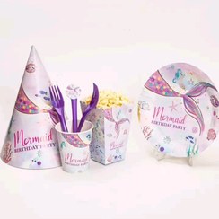 تصویر پک تولد دخترانه تم پری دریایی ۱۰ نفره 