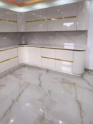 تصویر کابینت آشپزخانه مدرن هلال - کرم 