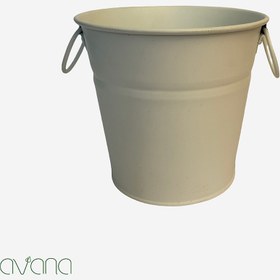 تصویر سطل فلزی سفید 