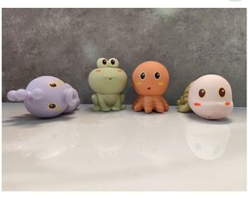 تصویر پوپت حیوانات دریایی حمام 4 عددی آبپاش 