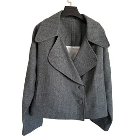 تصویر کت زنانه زمستانه آستردار مدل هایزل رنگ طوسی-آبی Hazel Model Women’s Lined Winter Coat in Blue-Grey