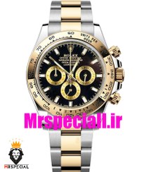 تصویر ساعت رولکس دیتونا دو رنگ صفحه مشکی Rolex Daytona رولکس ( Rolex )