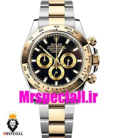 تصویر ساعت رولکس دیتونا دو رنگ صفحه مشکی Rolex Daytona رولکس ( Rolex )