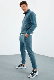 تصویر TOMMY LIFE لباس ورزشی مردانه اورمان گرین - O.green Half Zipper Rubber Leg Fleece 85159 