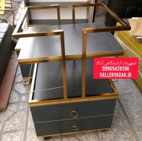 تصویر ترولی فلزی دو کشو بسیار با کیفیت و شیک ارسال به سراسر کشور Metal hairdressing trolley with two drawers