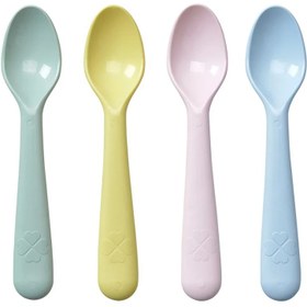 تصویر قاشق کودک ایکیا مدل KALAS، بسته 4 عددی spoon set for children, pastel hues, 4 pack