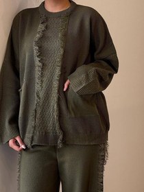 تصویر ست بافت دخترانه مدل یشیل 