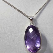 تصویر گردنبند نقره با سنگ آمیتیست کد 501 (بدون زنجیر) 