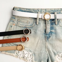 تصویر کمربند زنانه ۲.۵ سانت دوردوخت سگک گرد کد030 