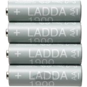 تصویر باتری شارژی AA قلمی 1900mAh ایکیا مدل IKEA LADDA IKEA LADDA rechargeable battery HR06 AA 1.2V 1900mAh