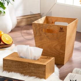 تصویر سطل دستمال چوبی 
