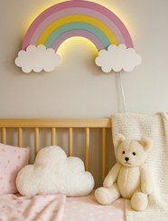 تصویر چراغ خواب کودک رنگین کمون فانتزی دیواری نورمخفی 