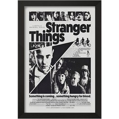 تصویر تابلو خندالو طرح استرنجر تینگز (Stranger Things) فریم سیاه 