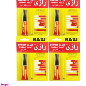 تصویر چسب قطره ای رازی مدل Super Glue حجم 3 میلی لیتر مجموعه 4 عددی 