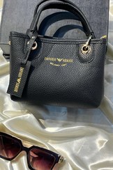 تصویر کیفدوشی زنانه 2 تیکه چرمی برندARMANI مدل کلاسیک همراه بند بلند ARMANI BAG