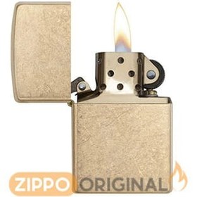 تصویر فندک زیپو Zippo Armor Tumbled Brass کد 28496 Zippo Armor Tumbled Brass No.28496