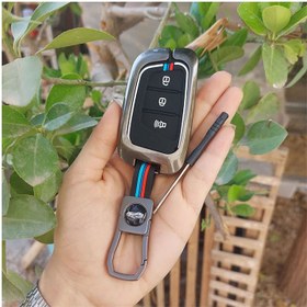 تصویر کاور ریموت لاکچری فلزی خودرو کی ام سی K7 و T9 Luxury metal remote control cover for KMC K7 & T9 car