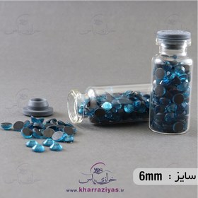 تصویر نگین DMC حرارتی هشت ضلعی آبی زنگالی 6 میل 