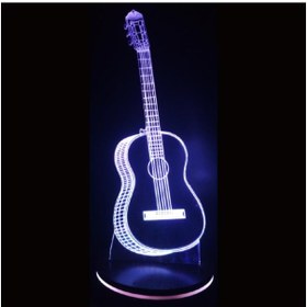 تصویر چراغ خواب بالبینگ طرح گیتار با پایه گرد نور دار 