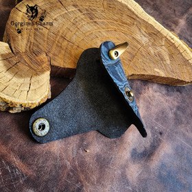 تصویر جاکلیدی پیچی چرم طبیعی گاوی رنگ طوسی 