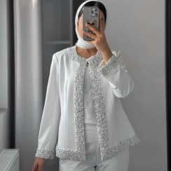 تصویر کت عروس سفید آماده ارسال 