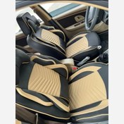 تصویر ست کامل روکش صندلی چرمی و پارچه ای برزنتی VIP خلبانی - مناسب پژو پارس پرشیا نصب آسان و قابل شست و شو 