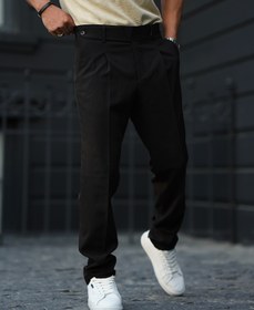 تصویر شلوار پارچه ای مردانه کمر انگلیسی پارچه مازراتی کپ مام فیت 2026 - 3 Men's mam-fit fabric pants, English waist, Maserati fabric