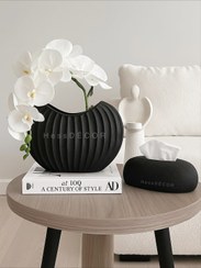 تصویر ست گلدان و شمعدان فرشته - سبز / کاور دستمال 