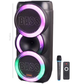 تصویر اسپیکر چمدانی بلوتوثی رم و فلش خور Kimiso QS-4223 + میکروفون و ریموت کنترل Kimiso QS-4223 Wireless Speaker With Microphone & Remote Control