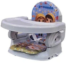 تصویر صندلی غذای کودک مدل پرتابل + کاسه و قاشق با تشک نرم عروسکی سواندا Suvanda 