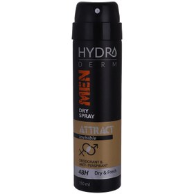 تصویر اسپری دئودورانت مردانه Men Atract Invisible حجم 150میل هیدرودرم Hydroderm Men Atract Invisible Deodorant Dry Spray 150ml