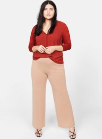 تصویر تی شرت آستین بلند زنانه قرمز برند mango 53057666 Kadın Bordo T-Shirt 53057666