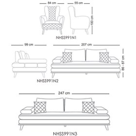 تصویر ست7 نفره مبل راحتی نیلپر مدل مسینا MASINA - پارچه موجود Nilper sofa - Masina