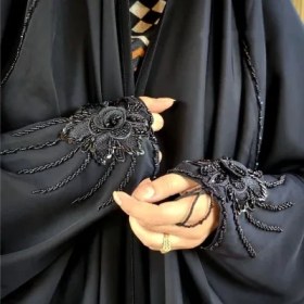 تصویر چادر جواهری طرح‌چهارگل برجسته مدل عربی جده 