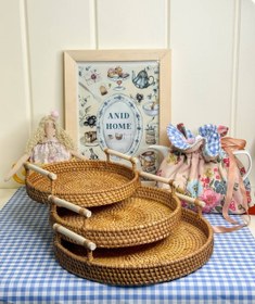 تصویر سینی حصیری راتان 