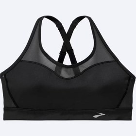 تصویر نیم تنه ورزشی زنانه بروکس مدل Brooks Fastforward crossback Bra|ذغالی 